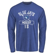 Men's Toronto Blue Jays Lloyd Moseby ＃15 Base Runner Long Sleeve T-Shirt - Royal