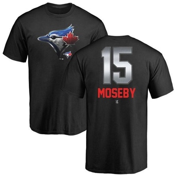 Men's Toronto Blue Jays Lloyd Moseby ＃15 Midnight Mascot T-Shirt - Black