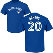 Men's Toronto Blue Jays Luis De Los Santos ＃20 Roster Name & Number T-Shirt - Royal