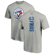 Men's Toronto Blue Jays Luis Frias ＃63 Backer T-Shirt Ash