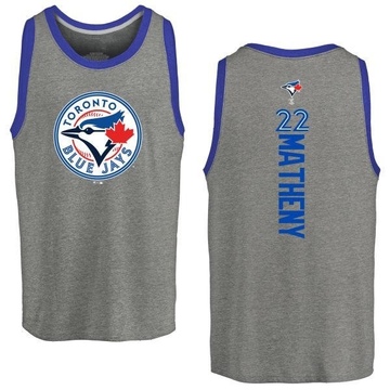 Men's Toronto Blue Jays Mike Matheny ＃22 Backer Tank Top Ash