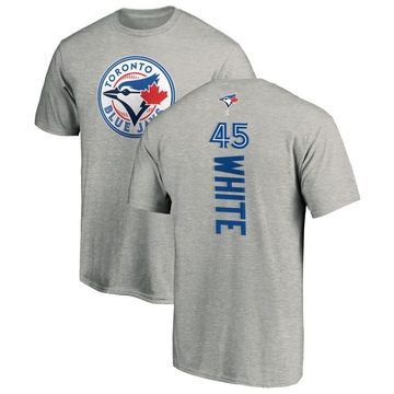 Men's Toronto Blue Jays Mitch White ＃45 Backer T-Shirt Ash