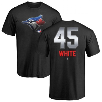 Men's Toronto Blue Jays Mitch White ＃45 Midnight Mascot T-Shirt - Black