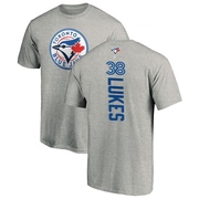 Men's Toronto Blue Jays Nathan Lukes ＃38 Backer T-Shirt Ash