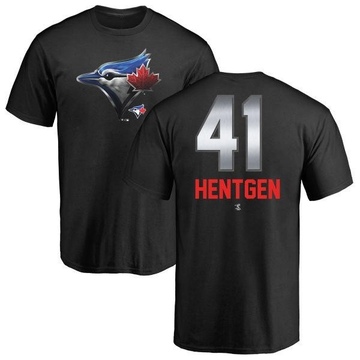 Men's Toronto Blue Jays Pat Hentgen ＃41 Midnight Mascot T-Shirt - Black