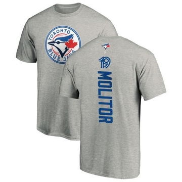 Men's Toronto Blue Jays Paul Molitor ＃19 Backer T-Shirt Ash