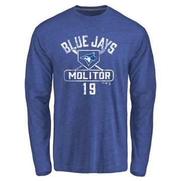 Men's Toronto Blue Jays Paul Molitor ＃19 Base Runner Long Sleeve T-Shirt - Royal