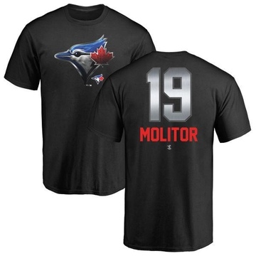 Men's Toronto Blue Jays Paul Molitor ＃19 Midnight Mascot T-Shirt - Black