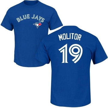 Men's Toronto Blue Jays Paul Molitor ＃19 Roster Name & Number T-Shirt - Royal