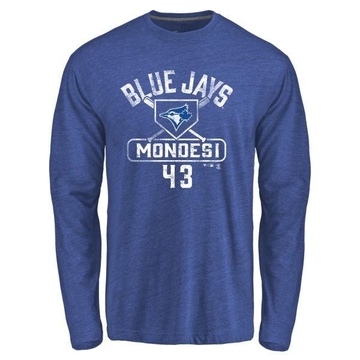 Men's Toronto Blue Jays Raul Mondesi ＃43 Base Runner Long Sleeve T-Shirt - Royal
