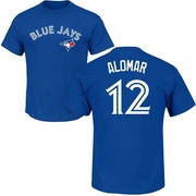 Men's Toronto Blue Jays Roberto Alomar ＃12 Roster Name & Number T-Shirt - Royal