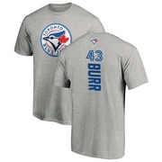 Men's Toronto Blue Jays Ryan Burr ＃43 Backer T-Shirt Ash