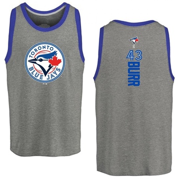 Men's Toronto Blue Jays Ryan Burr ＃43 Backer Tank Top Ash