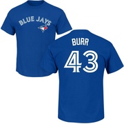 Men's Toronto Blue Jays Ryan Burr ＃43 Roster Name & Number T-Shirt - Royal