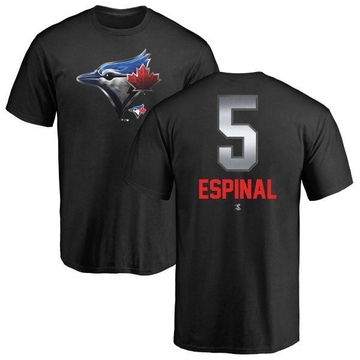Men's Toronto Blue Jays Santiago Espinal ＃5 Midnight Mascot T-Shirt - Black