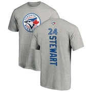 Men's Toronto Blue Jays Shannon Stewart ＃24 Backer T-Shirt Ash