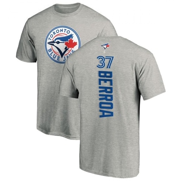 Men's Toronto Blue Jays Steward Berroa ＃37 Backer T-Shirt Ash