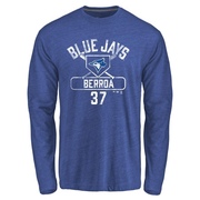 Men's Toronto Blue Jays Steward Berroa ＃37 Base Runner Long Sleeve T-Shirt - Royal