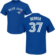 Men's Toronto Blue Jays Steward Berroa ＃37 Roster Name & Number T-Shirt - Royal