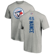 Men's Toronto Blue Jays Tommy Nance ＃45 Backer T-Shirt Ash