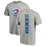 Men's Toronto Blue Jays Tyler Heineman ＃55 Backer T-Shirt Ash