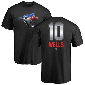 Men's Toronto Blue Jays Vernon Wells ＃10 Midnight Mascot T-Shirt - Black