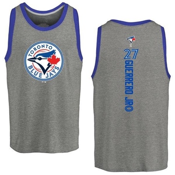 Men's Toronto Blue Jays Vladimir Guerrero Jr. ＃27 Backer Tank Top Ash