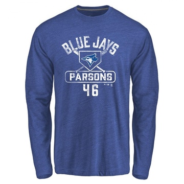 Men's Toronto Blue Jays Wes Parsons ＃46 Base Runner Long Sleeve T-Shirt - Royal