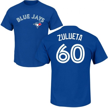 Men's Toronto Blue Jays Yosver Zulueta ＃60 Roster Name & Number T-Shirt - Royal