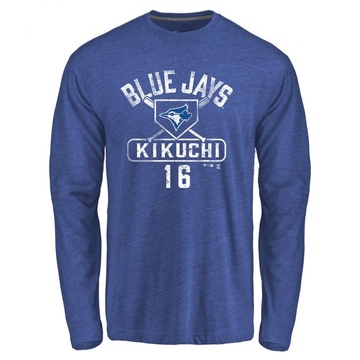 Men's Toronto Blue Jays Yusei Kikuchi ＃16 Base Runner Long Sleeve T-Shirt - Royal