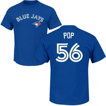 Men's Toronto Blue Jays Zach Pop ＃56 Roster Name & Number T-Shirt - Royal