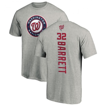 Men's Washington Nationals Aaron Barrett ＃32 Backer T-Shirt Ash