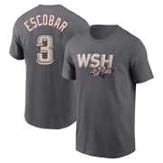 Men's Washington Nationals Alcides Escobar ＃3 2022 City Connect Name & Number T-Shirt - Gray