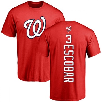 Men's Washington Nationals Alcides Escobar ＃3 Backer T-Shirt - Red