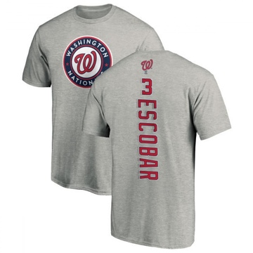 Men's Washington Nationals Alcides Escobar ＃3 Backer T-Shirt Ash