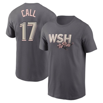 Men's Washington Nationals Alex Call ＃17 2022 City Connect Name & Number T-Shirt - Gray