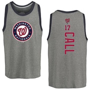 Men's Washington Nationals Alex Call ＃17 Backer Tank Top Ash