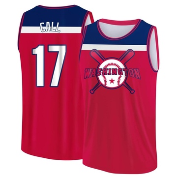 Men's Washington Nationals Alex Call ＃17 Legend Baseball Tank Top - Red/Navy