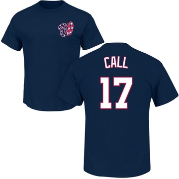 Men's Washington Nationals Alex Call ＃17 Roster Name & Number T-Shirt - Navy