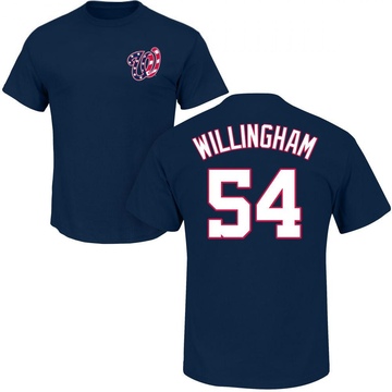 Men's Washington Nationals Amos Willingham ＃54 Roster Name & Number T-Shirt - Navy