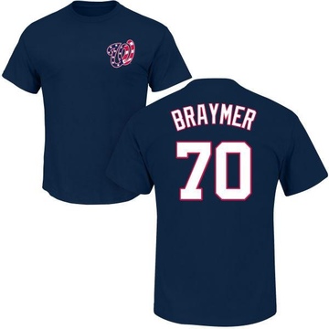 Men's Washington Nationals Ben Braymer ＃70 Roster Name & Number T-Shirt - Navy