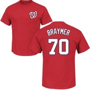 Men's Washington Nationals Ben Braymer ＃70 Roster Name & Number T-Shirt - Red