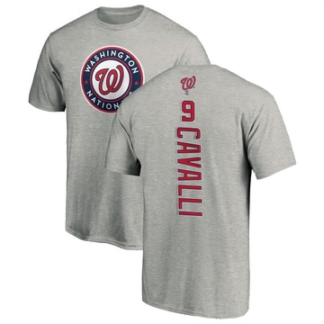 Men's Washington Nationals Cade Cavalli ＃9 Backer T-Shirt Ash