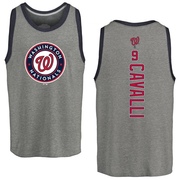 Men's Washington Nationals Cade Cavalli ＃9 Backer Tank Top Ash