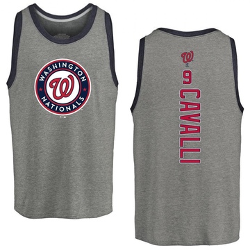 Men's Washington Nationals Cade Cavalli ＃9 Backer Tank Top Ash