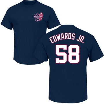 Men's Washington Nationals Carl Edwards Jr. ＃58 Roster Name & Number T-Shirt - Navy