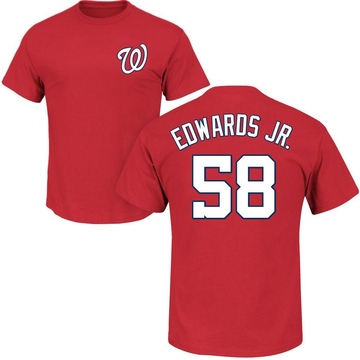 Men's Washington Nationals Carl Edwards Jr. ＃58 Roster Name & Number T-Shirt - Red