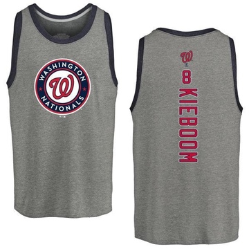 Men's Washington Nationals Carter Kieboom ＃8 Backer Tank Top Ash