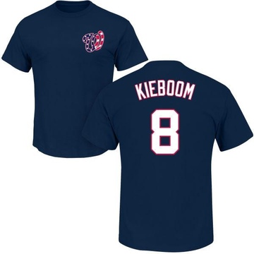 Men's Washington Nationals Carter Kieboom ＃8 Roster Name & Number T-Shirt - Navy