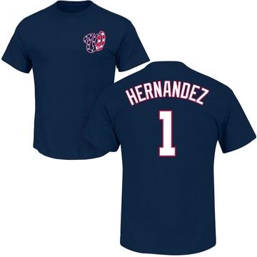 Men's Washington Nationals Cesar Hernandez ＃1 Roster Name & Number T-Shirt - Navy